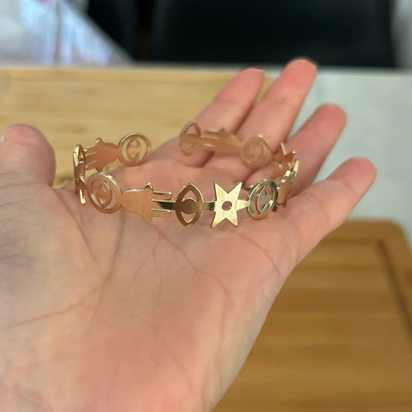 Evil Eye And Hamsa Cuff Bracelet - Picture 2 of 4